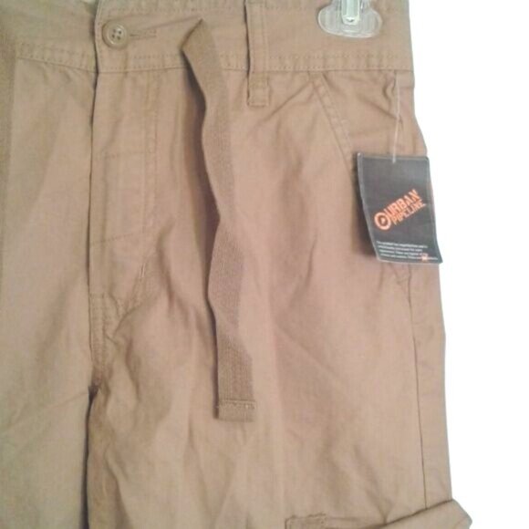 Urban Pipeline Size 12 Cargo Shorts Boys Tan Frayed Hem Cotton Casual NEW - Picture 5 of 8